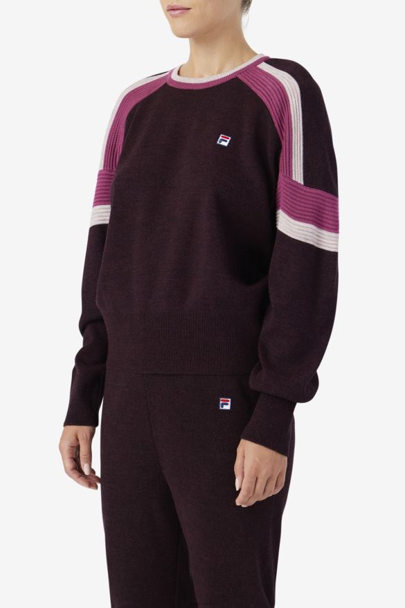 hroznové víno/červená/potpourri FILA fila frankie knit crew hroznové víno/červená/potpourri 68Z201489