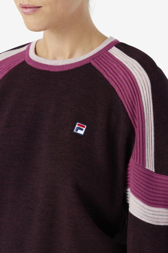hroznové víno/červená/potpourri FILA fila frankie knit crew hroznové víno/červená/potpourri 68Z201489