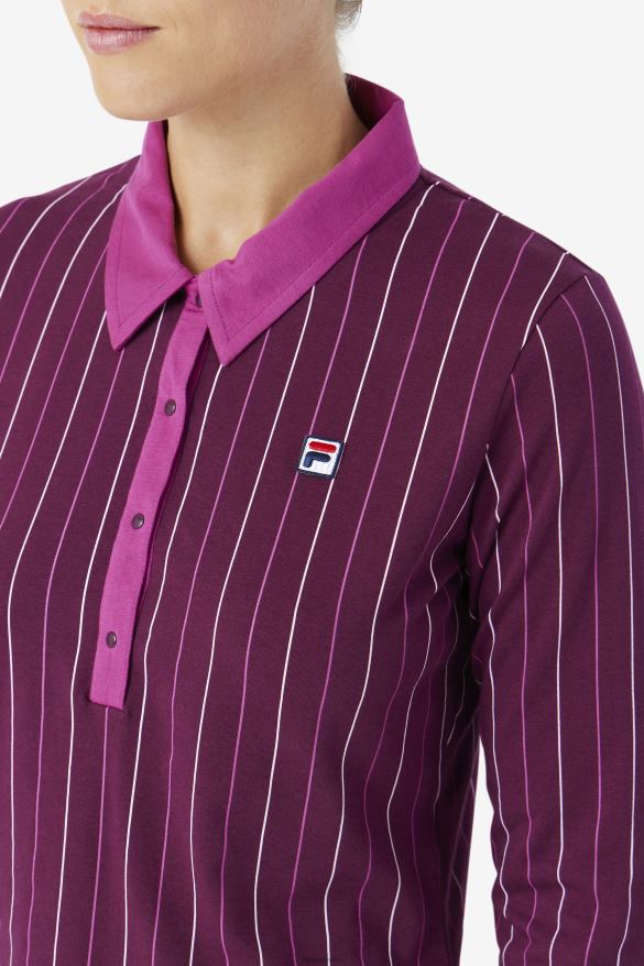 hroznové víno/červená/potpourri FILA fila jada dlhý rukáv polo hroznové víno/červená/potpourri 68Z201387