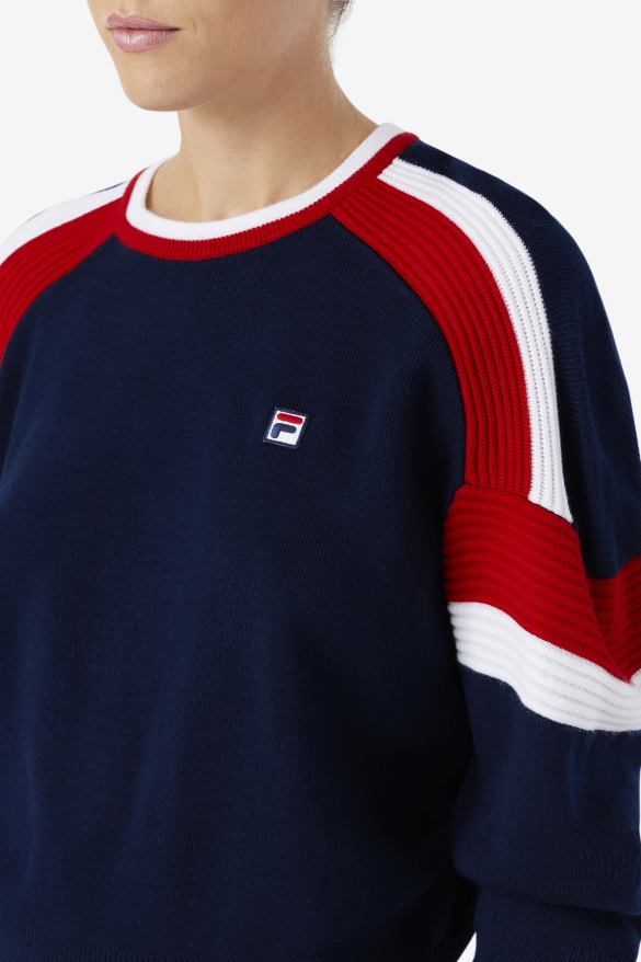 námornícka/červená/biela FILA frankie knit crew fila námornícka/červená/biela 68Z201490