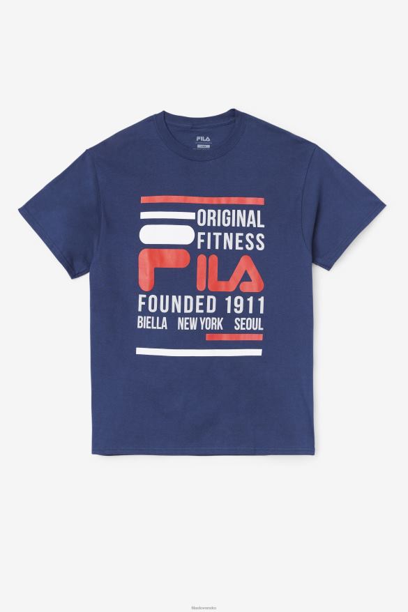 námornícka/červená/biela FILA originálne fitness tričko tmavo/červená/biela fila 68Z20353