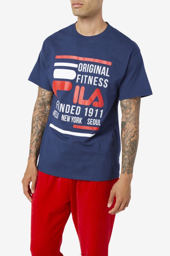 námornícka/červená/biela FILA originálne fitness tričko tmavo/červená/biela fila 68Z20353