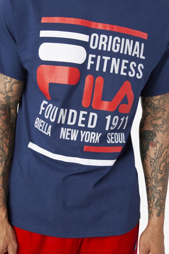 námornícka/červená/biela FILA originálne fitness tričko tmavo/červená/biela fila 68Z20353