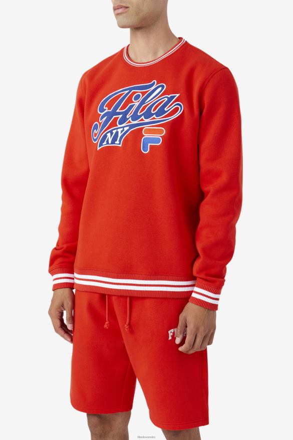 ohnivo červená/modrá/biela FILA ohnivá červená/modrá/biela mikina taylor crewneck fila 68Z20498
