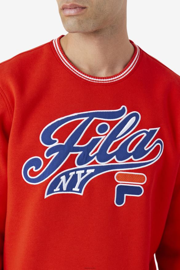ohnivo červená/modrá/biela FILA ohnivá červená/modrá/biela mikina taylor crewneck fila 68Z20498