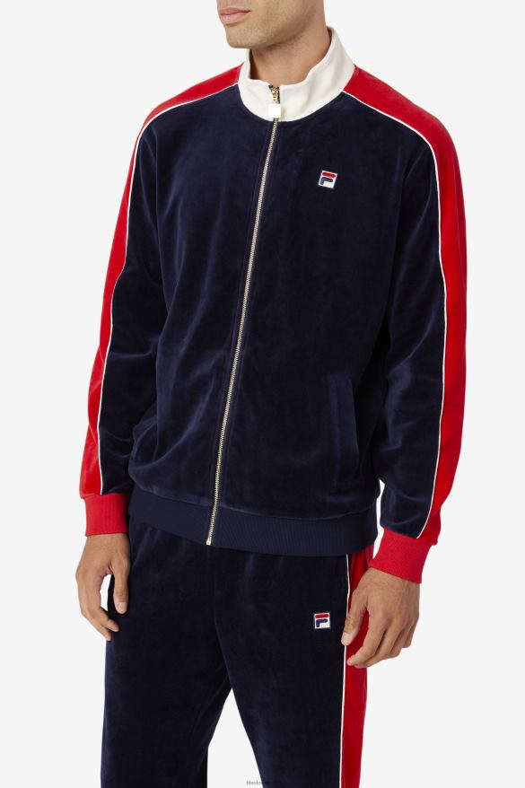 peacoat/gardenia/red FILA peacoat/gardenia/červená fila cima velúrová bunda 68Z20825