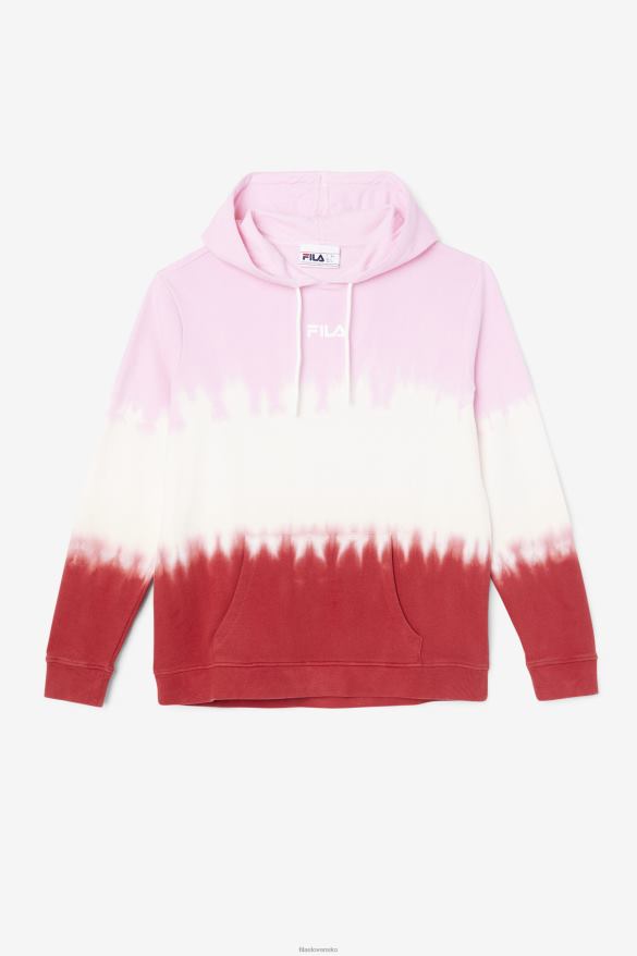 pirueta/biela/zemovočervená FILA mikina s kapucňou fila piruette/white/earth red aerolynn tie dye 68Z201534