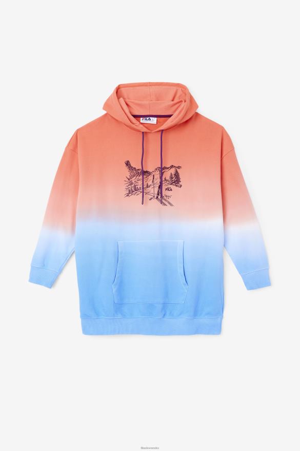 pomaranč/charizma/kajenská FILA destiny oversized mikina s kapucňou orange/charisma/cayenne fila 68Z201535