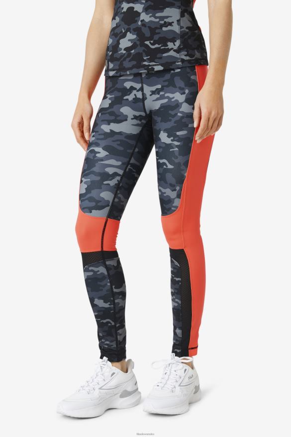 tmavý camo/horúci koral/čierna FILA forza color blocked legging fila dark camo/coral/black 68Z201976