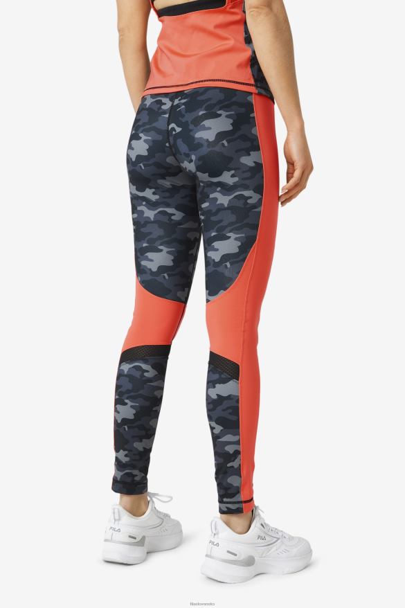 tmavý camo/horúci koral/čierna FILA forza color blocked legging fila dark camo/coral/black 68Z201976