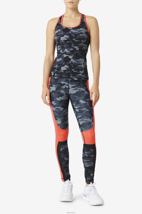 tmavý camo/horúci koral/čierna FILA forza color blocked legging fila dark camo/coral/black 68Z201976