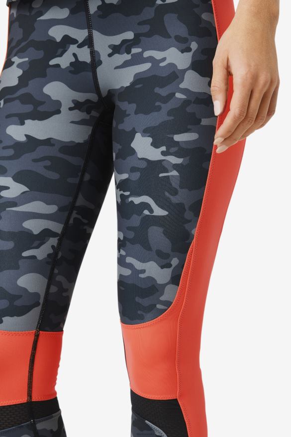 tmavý camo/horúci koral/čierna FILA forza color blocked legging fila dark camo/coral/black 68Z201976