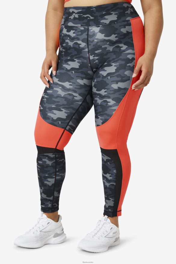 tmavý camo/horúci koral/čierna FILA forza color blocked legging fila dark camo/hot coral/black 68Z202000