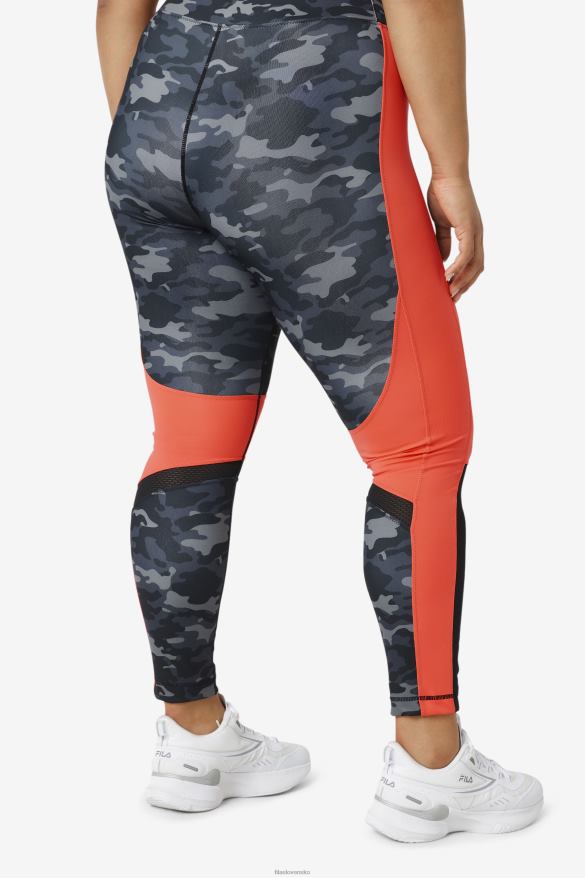 tmavý camo/horúci koral/čierna FILA forza color blocked legging fila dark camo/hot coral/black 68Z202000