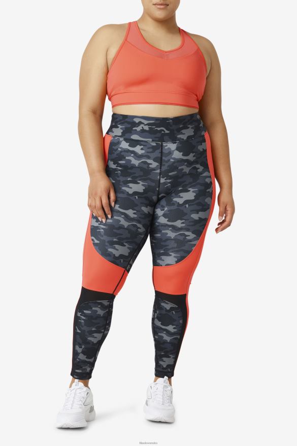 tmavý camo/horúci koral/čierna FILA forza color blocked legging fila dark camo/hot coral/black 68Z202000