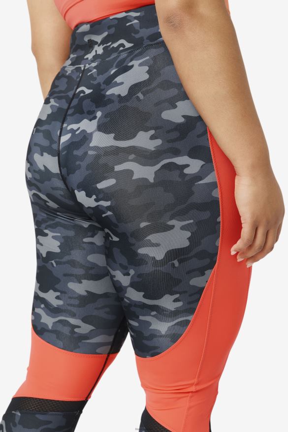 tmavý camo/horúci koral/čierna FILA forza color blocked legging fila dark camo/hot coral/black 68Z202000