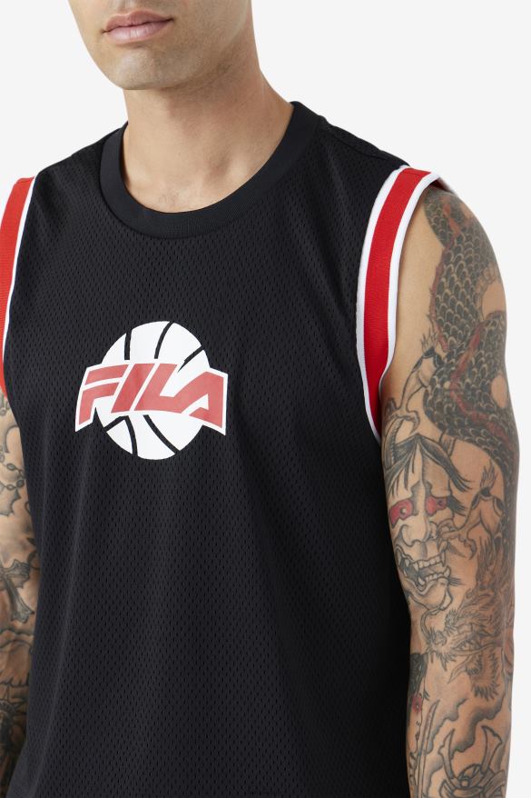 čierna/červená/biela FILA čierno/červeno/biely basketbalový dres fila ovi 68Z20219