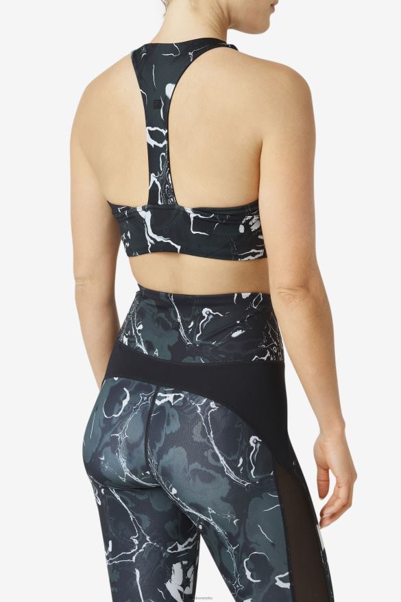 čierny mramor FILA fila uplift t-back športová podprsenka black marble 68Z201795